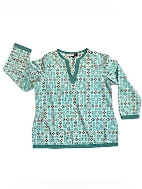 JONES WEAR STUDIO ~ Patterned Lightweight 3/4 Length Sleeve Tunic size XL